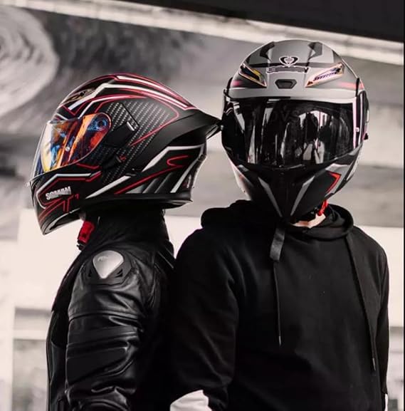 Full Face Bluetooth Motorcycle Helmet FMVSS-218 DOT Approved Adult Men Women Modular Dual Visor Flip up Breathable Helmets for ATV Motocross Scooter Moped Cruiser Mountain Downhill,S-XXL(21.65-25.19IN