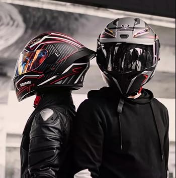 Full Face Bluetooth Motorcycle Helmet FMVSS-218 DOT Approved Adult Men Women Modular Dual Visor Flip up Breathable Helmets for ATV Motocross Scooter Moped Cruiser Mountain Downhill,S-XXL(21.65-25.19IN