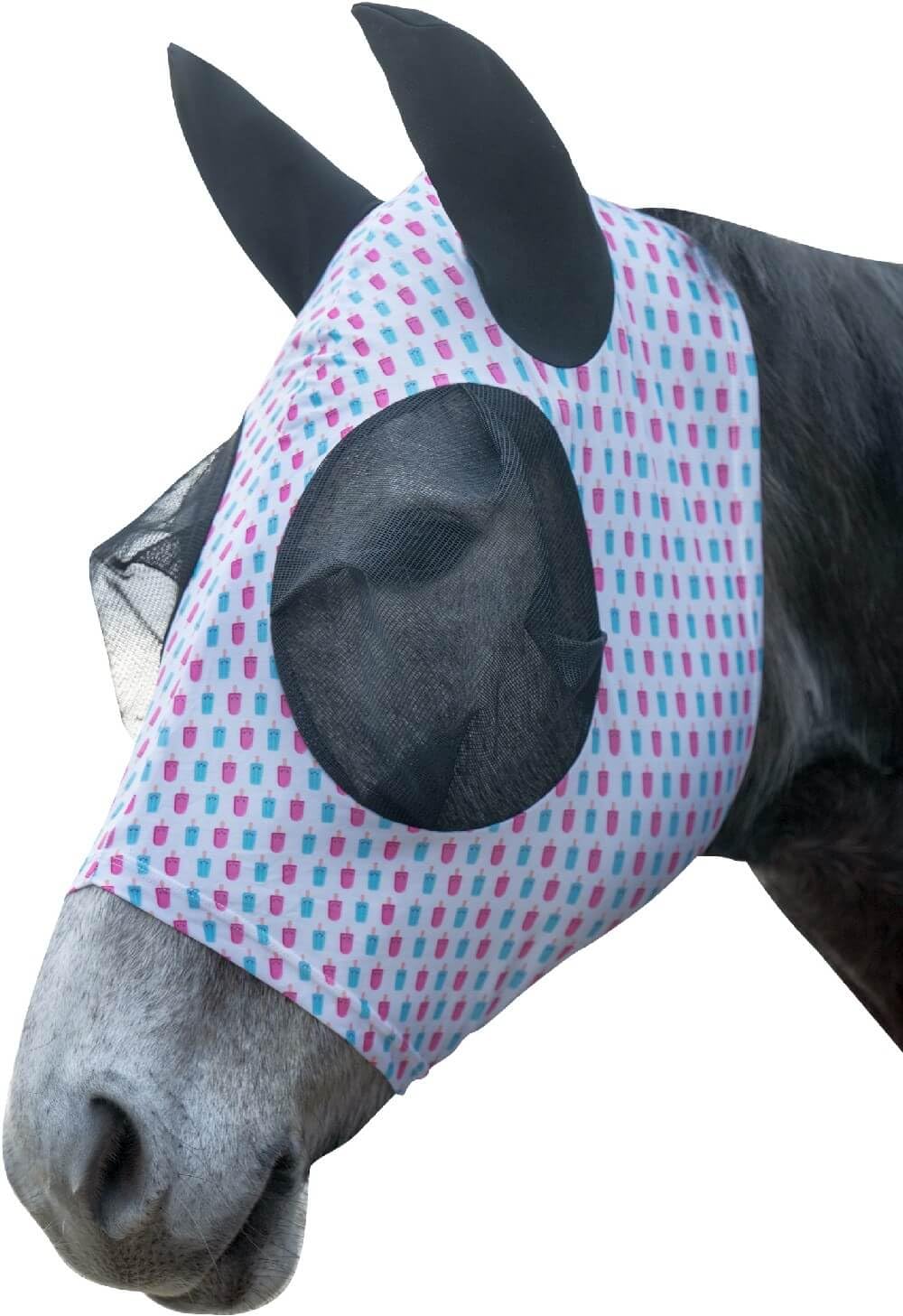HKM Ice Cream Anti-fly mask White/Pink Cob