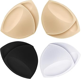 Womens Triangle Bra Pads Inserts Removable Push Up Sports Bra Cups Replacements For Bikini Top Swimsuit