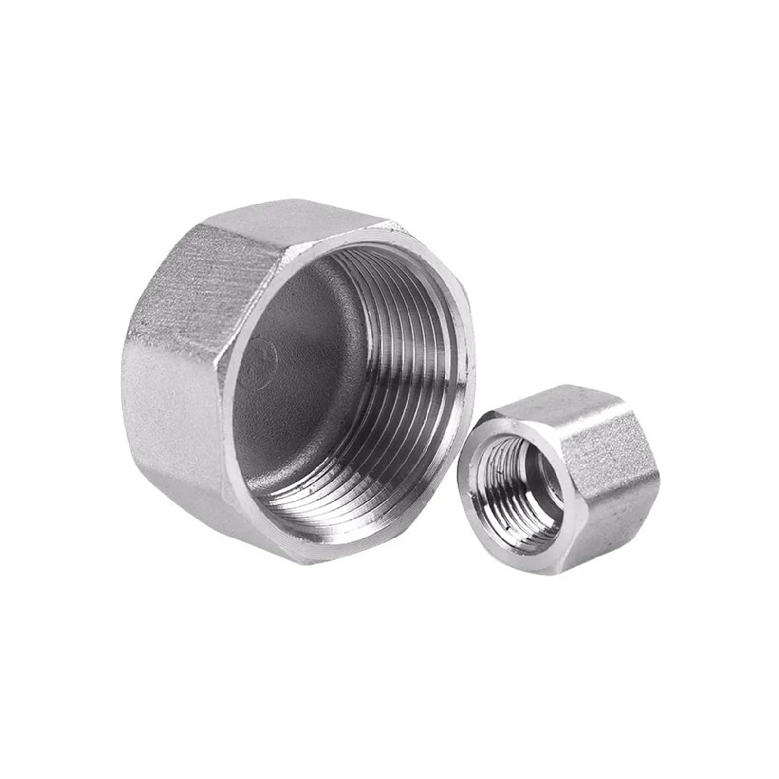 Ze stali nierdzewnej 304 wewnętrzna jedwabna nasadka sześciokątna złączki rurowe 1/8 "1/4" 1/2 "3/4" gwint żeński nakrętka rurowa kapelusz adapter złącza(4")