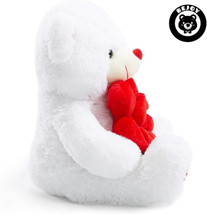 Oso de Peluche BEJOY 16 pulgadas Sosteniendo Rosa miniatura 7
