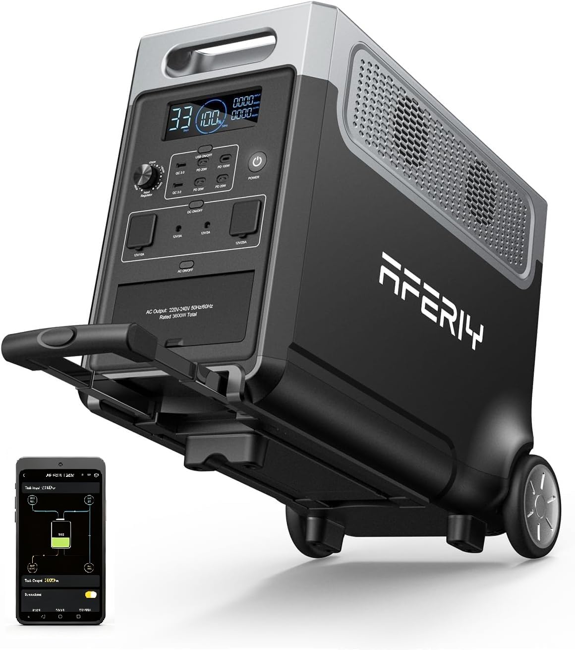 AFERIY Power Station 3600W Centrale Elettrica Portatile Espandibile 11520Wh