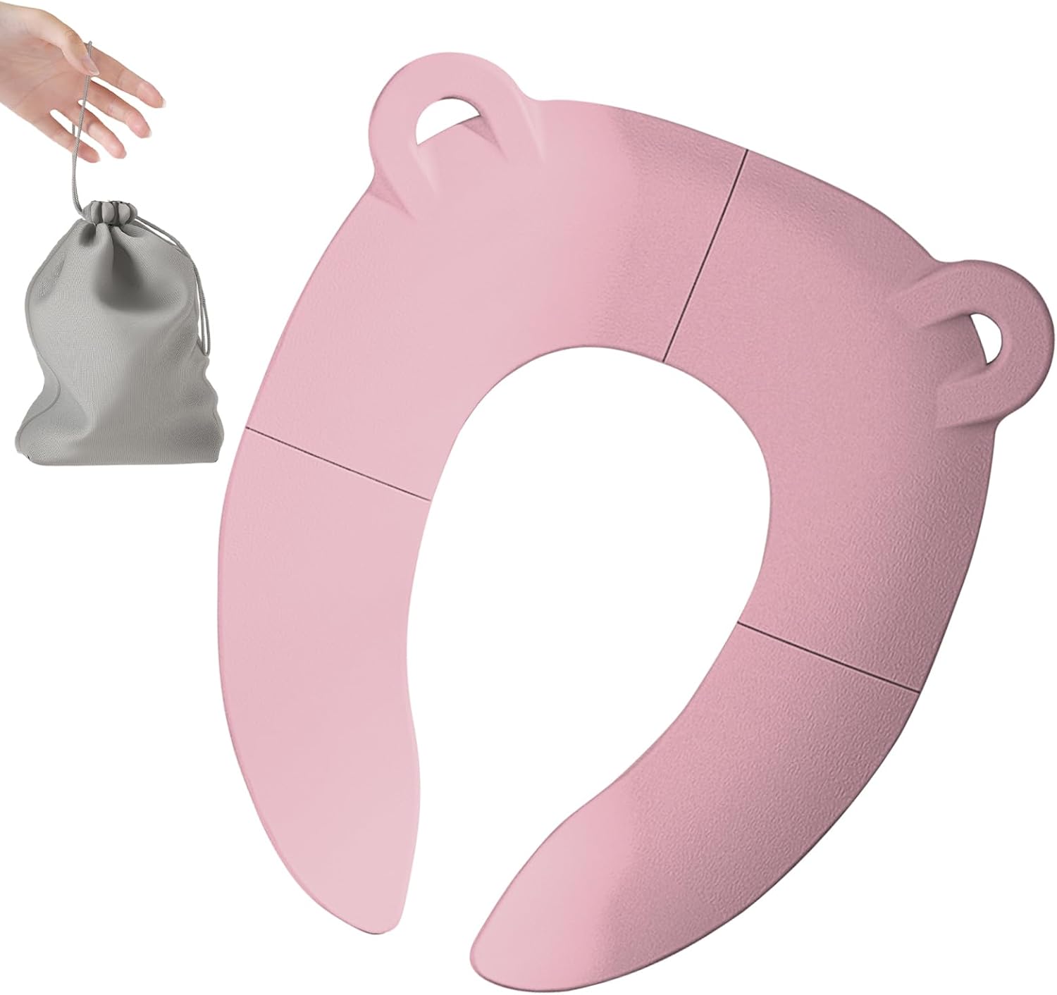 Dtaigou Siège Réducteur de Toilette Portable pour en Voyage | Siège Bébé Pliable et Portable – Accessoires de Bidet pour Plage, Voyage, Activités Extérieures, Avion, Vacances d&rsquo;Été, Garderie, Salles