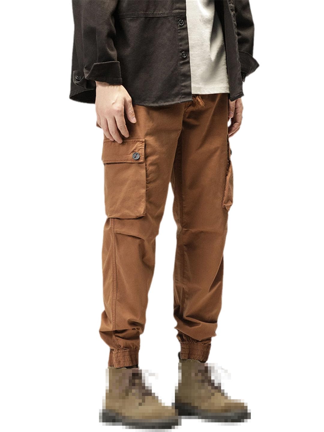 Vogrtcc Hombres Multi-Bolsillos Cargo Pantalones Ropa De Trabajo Slim Fit Joggers Militar Casual Pantalones Tácticos