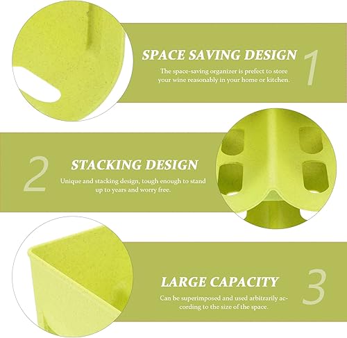 Miniatura 5 de Hemoton Paquete de 4 organizadores de botellas de vino y agua (para 8 botellas), soporte apilable de plástico para vino para despensa, cocina,