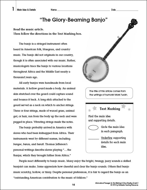 Informational Passages for Text Marking & Close Reading: Grade 5: 20 Reproducible Passages With Text-Marking Activities That Guide Students to Read Strategically for Deep Comprehension - Image 9