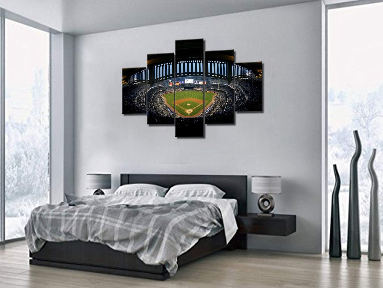 🔥 Crazy Deals TUMOVO Extra Large Painting 5 Pcs/Multi Panel Canvas Stadium Pictures Major League Soccer Wall Art Home Decor for Living Room Giclee Framed Ready to Hang Posters and Prints(60''Wx40''H)