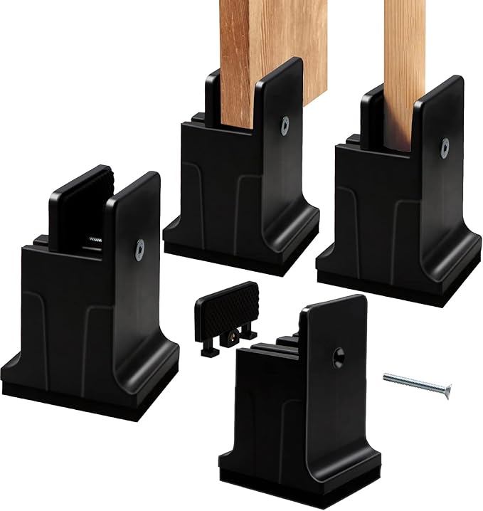 MYMULIKE Bed Risers with Adjustable Screw Clamp, 4 inch Heavy Duty