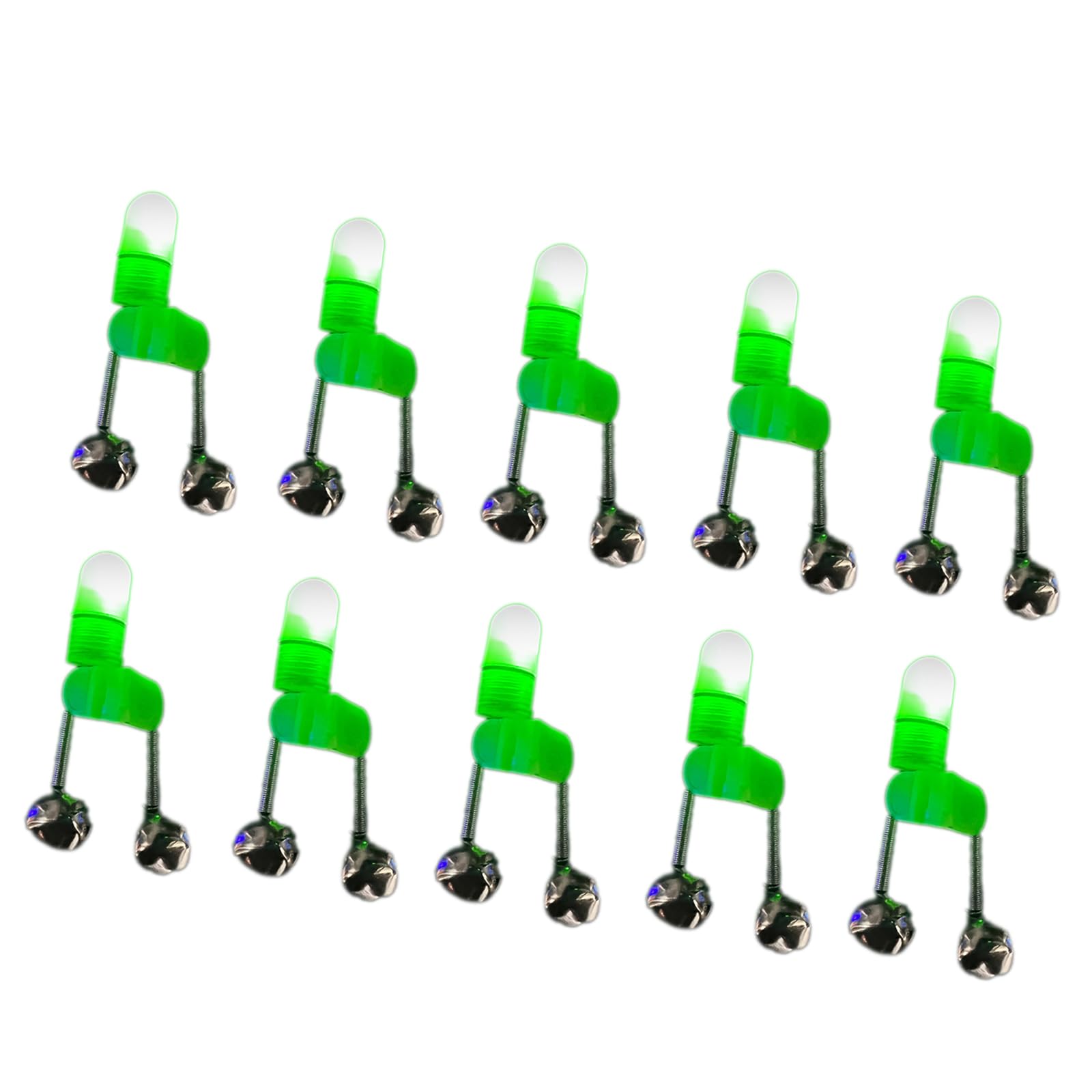 COOLHOOD 10Pcs Fishing Rod Bells Fishing Rings Double Alarm Bells Fishing Rod Bites Alarm Fishing Bells Alarm for Night Fishing