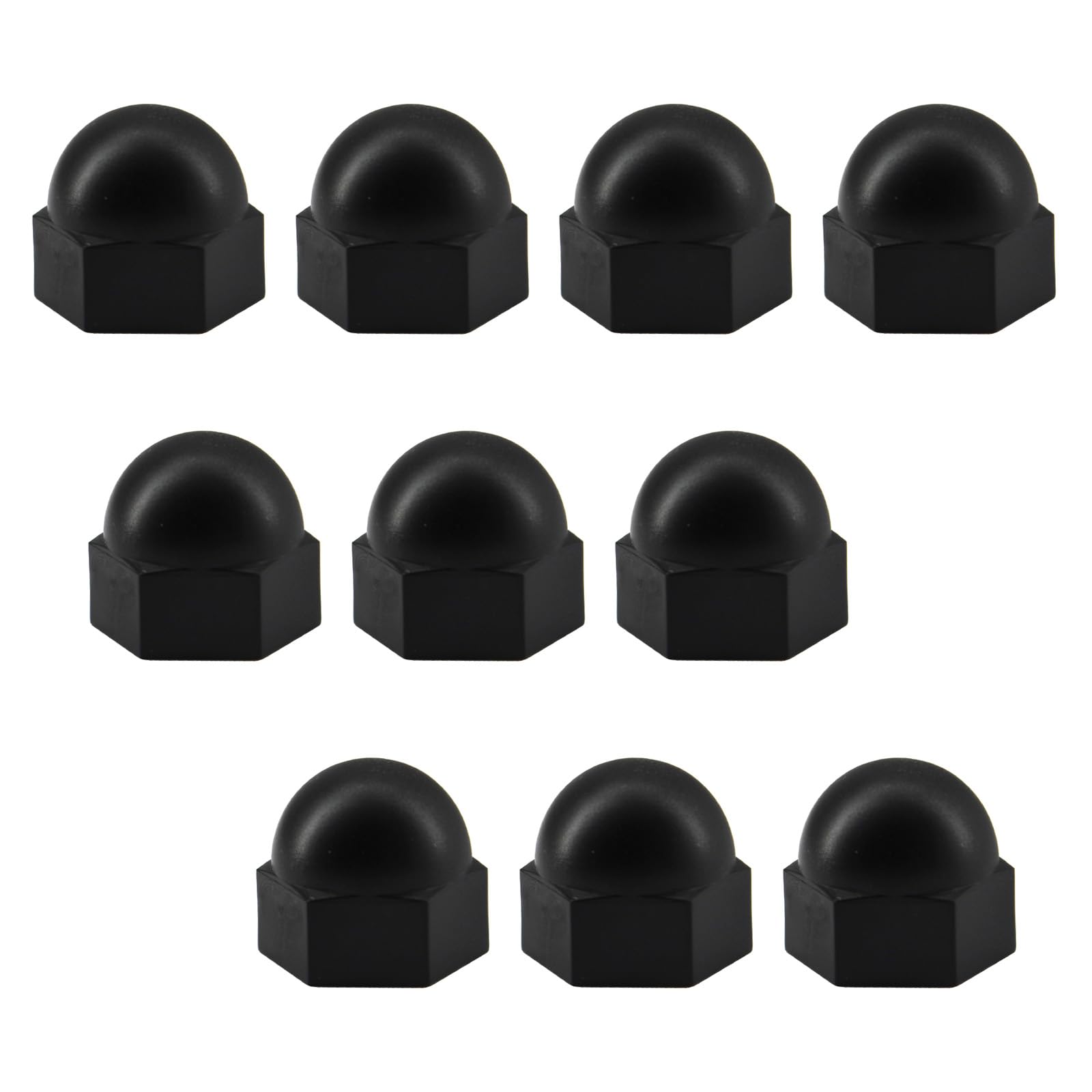 (10 Pieces) M20 Black Nylon Acorn Cap Nuts Plastic Hex Nut Threaded Dome Nuts