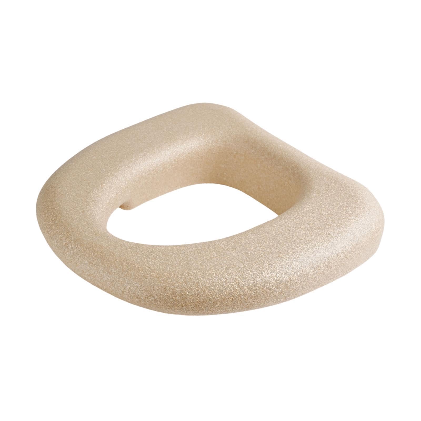 Cuscino per Sedile WC Rialzato Booster Schiuma Imbottitura Soffice Superficie Impermeabile Adatto a Anziani Persone Deboli Bagno Casa, Cachi
