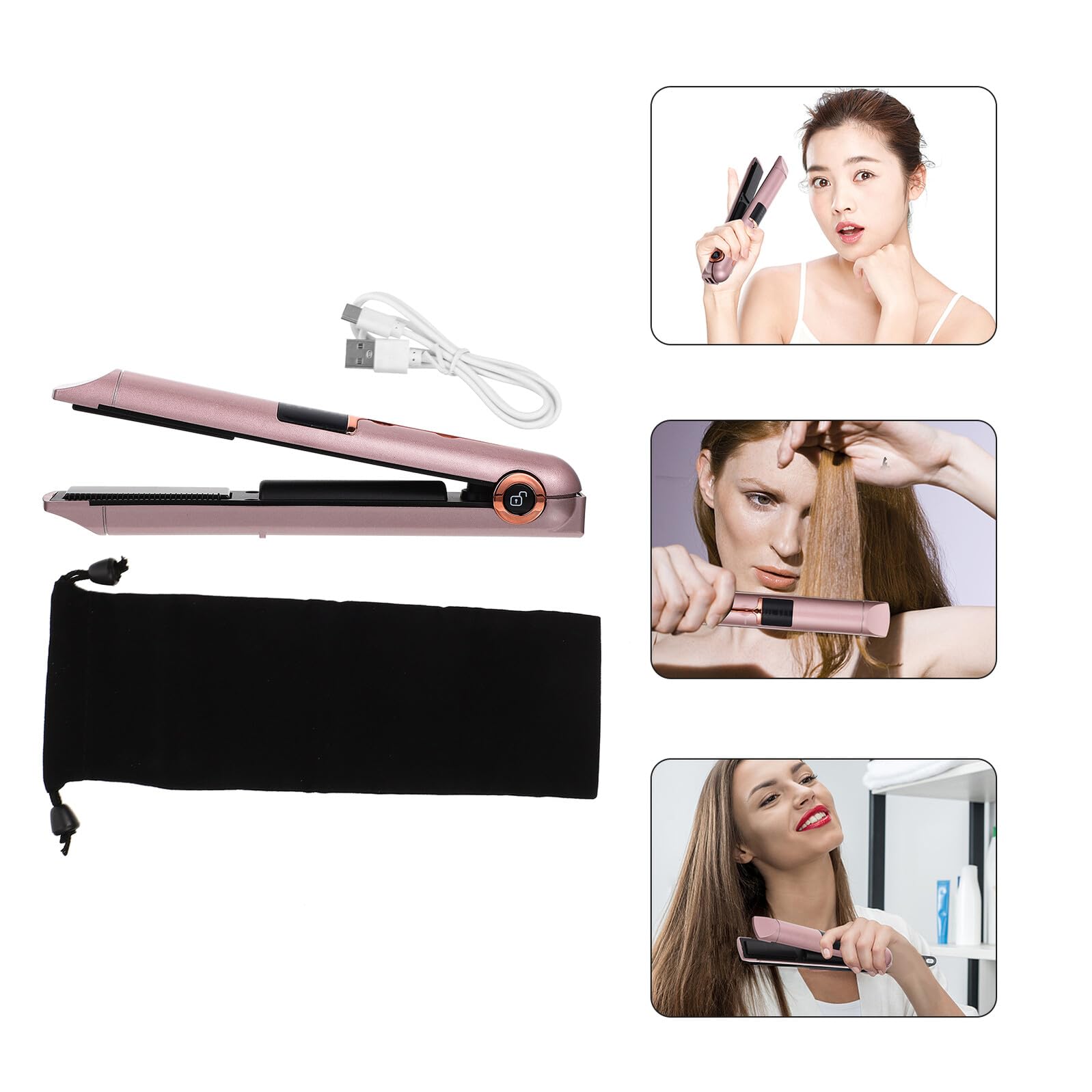 2-in-1 Profi Haarglätter Lockenstab und Glätteisen aus Kunststoff