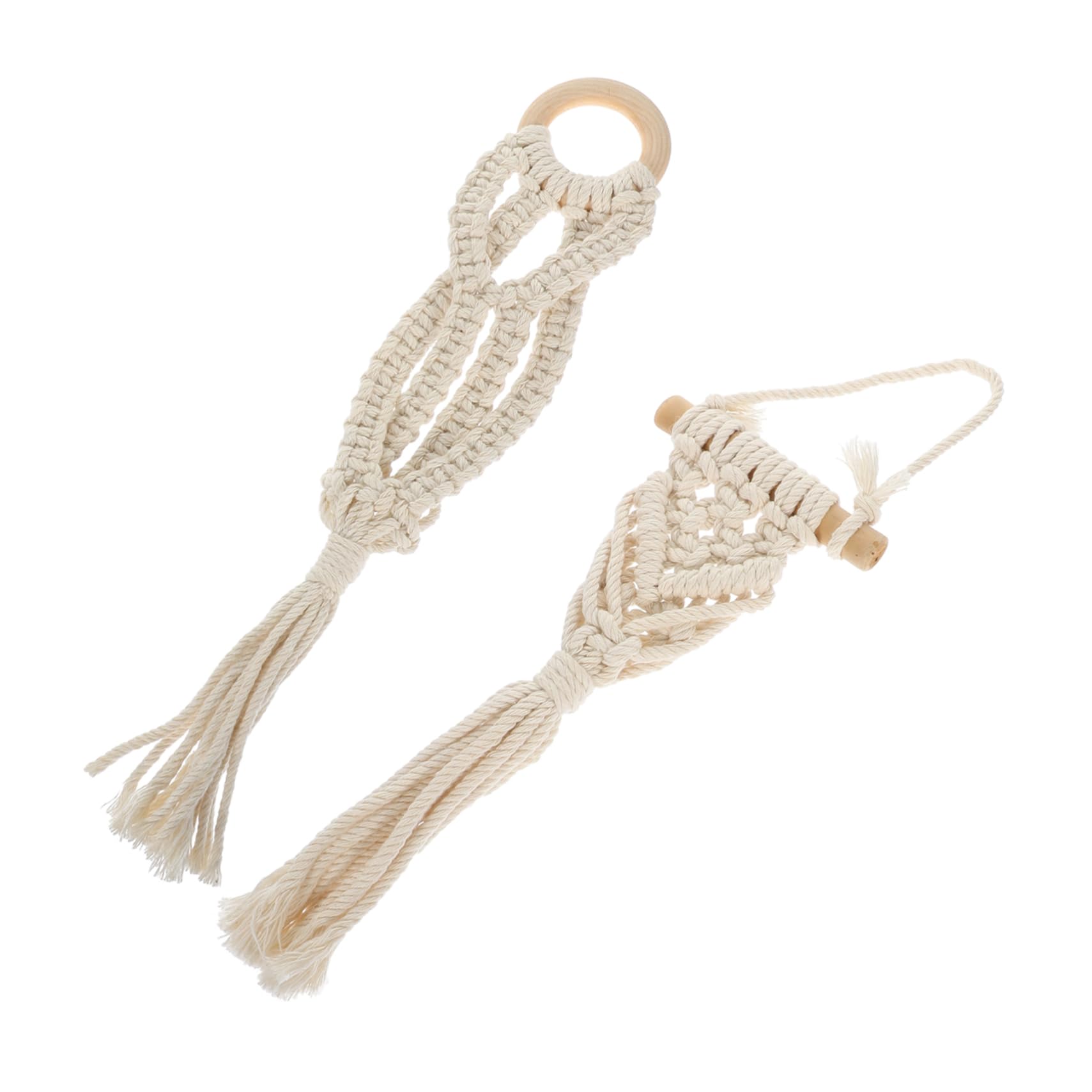 Sosoport 4pezzi Macrame Woven Hanging Planter Hanger Design Boho Per Piante Sospese Adatto Per Giardini Balcone e Decorazioni Casa Materiali Resistenti e Facile Installazione