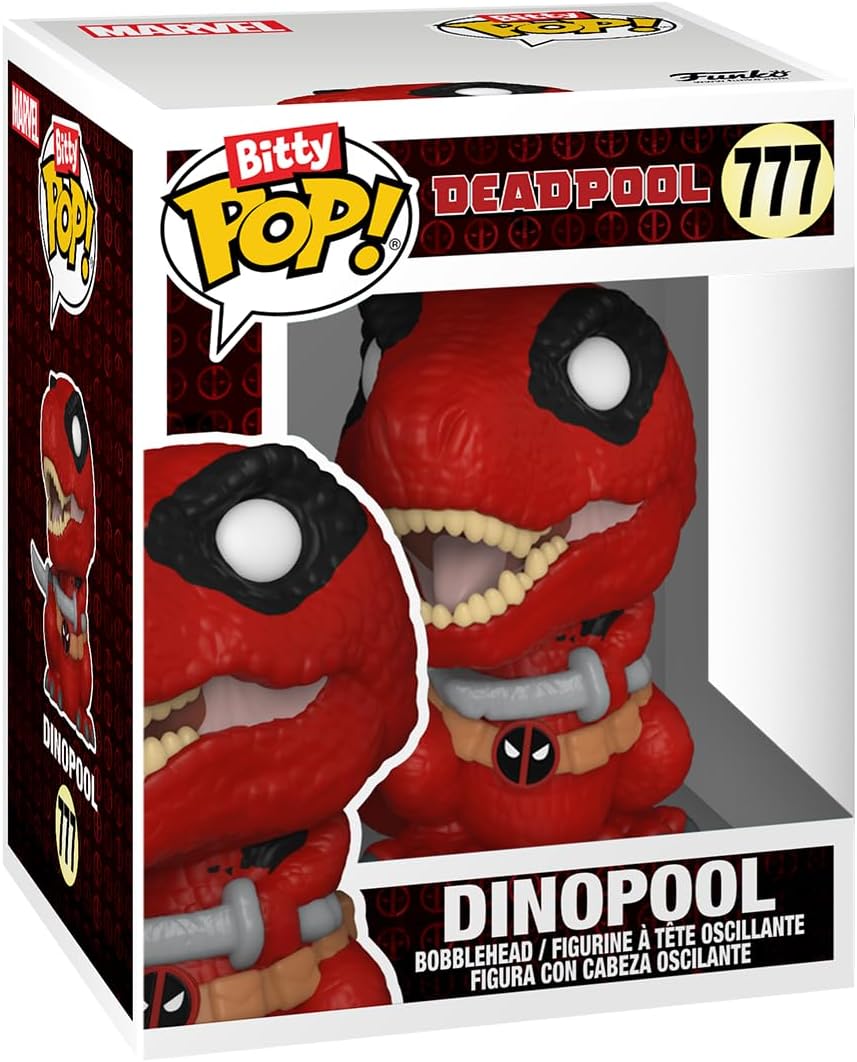 Funko Bitty POP! Deadpool - Dinopool , 4-Pack and A Surprise Mystery Mini Figure - 0.9 Inch (2.2 Cm) Collectable - Stackable Display Shelf Included - Gift Idea - Party Bags Stocking - Cake Topper - Image 3