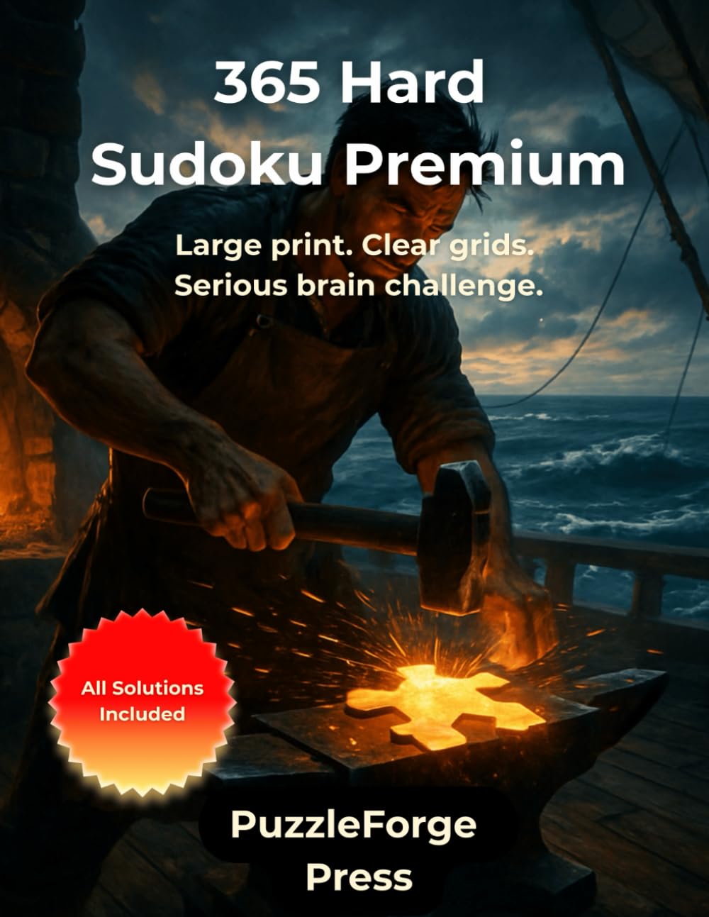365 Hard Sudoku Premium: Large Print Hard Sudoku for Seniors – 365 Challenging Puzzles – 2 Sudokus per Page – Extra Easy to Read – 8.5x11 Format – ... Forge Series – Advanced Puzzle Challenge)