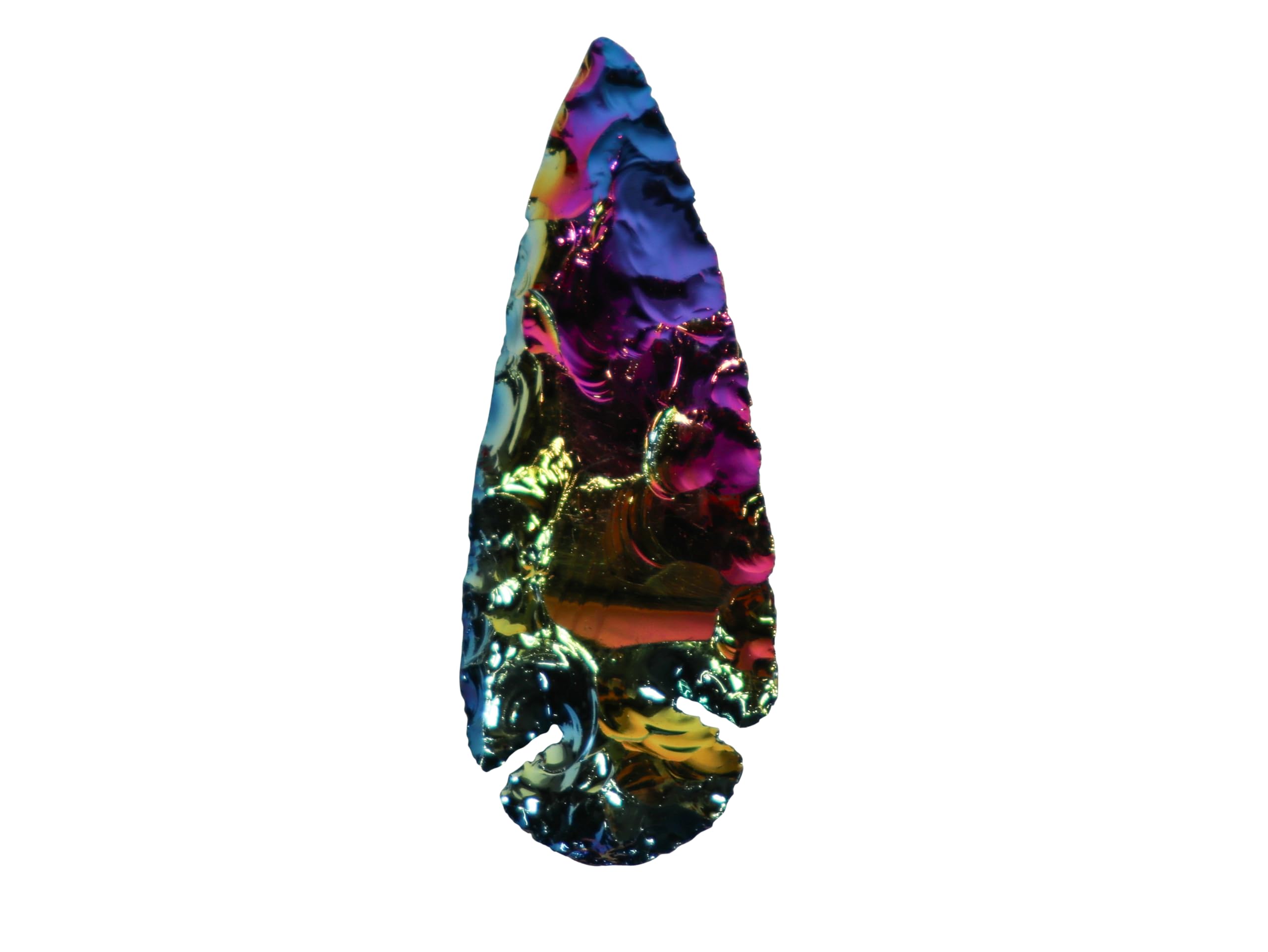 Three (3) Titanium Aura Quartz Arrowheads: 3