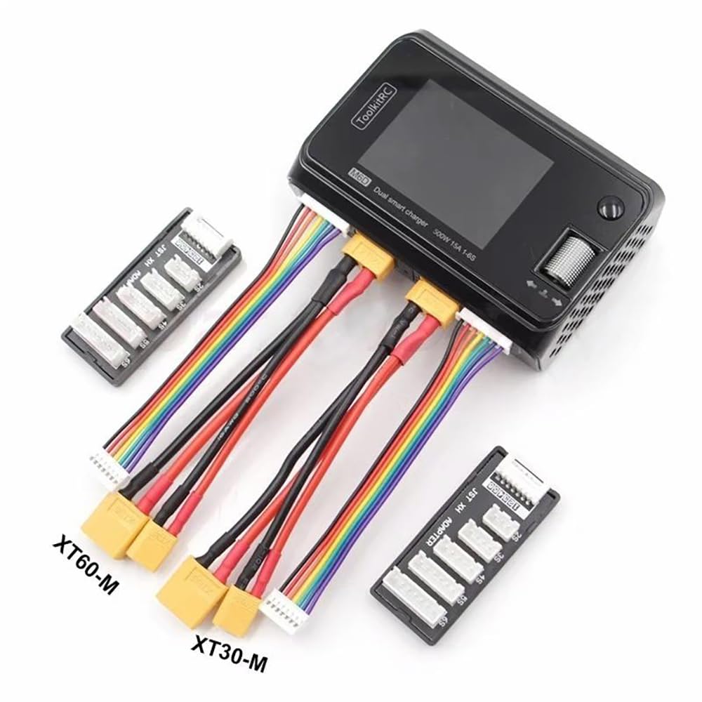 1PC ToolkitRC M6D Mini Smart Charger DC Dual-Channel 250Wx2 15A Output 2-6s High Power Balance Charger for RC Battery ACCS (M6D XT60 XT30)