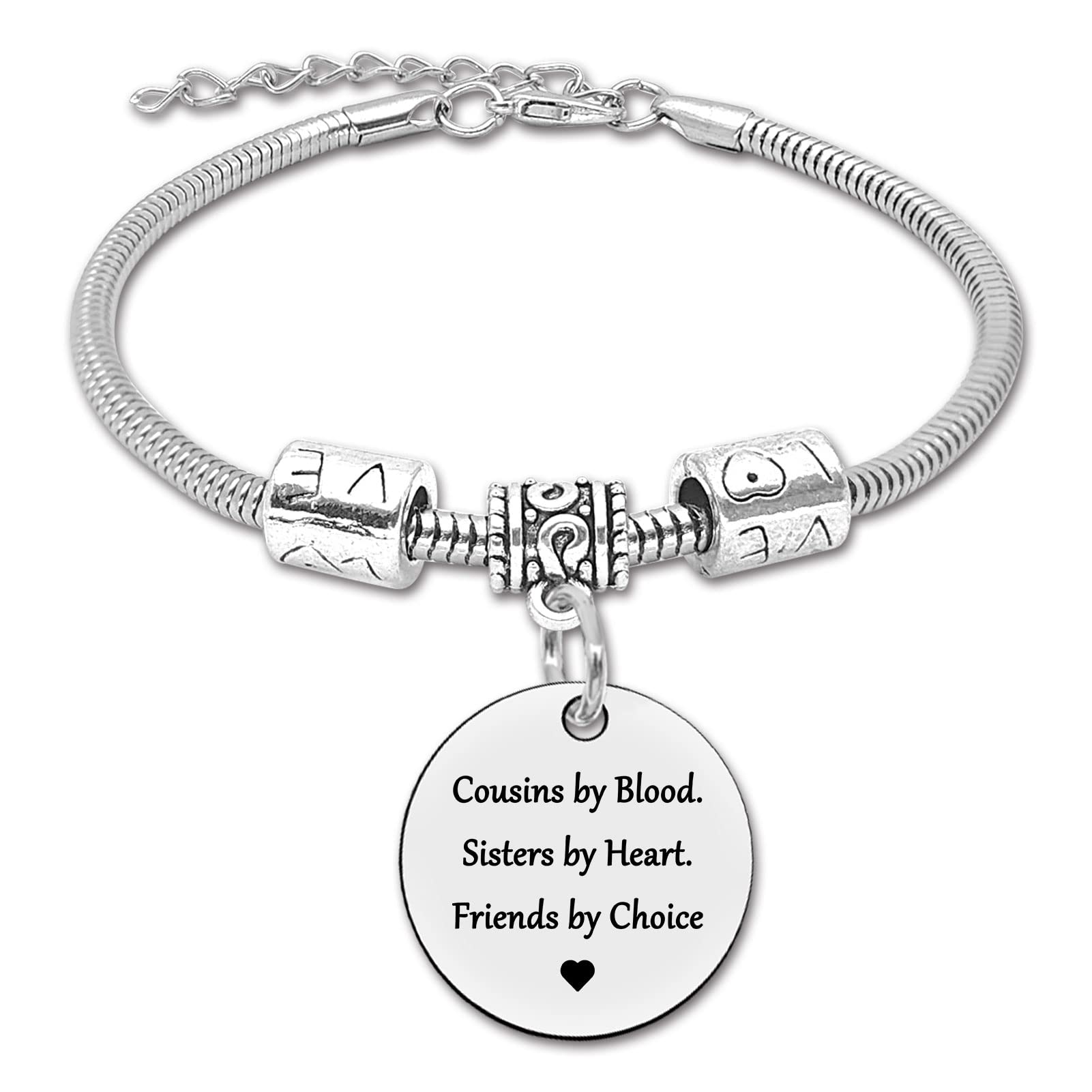 DlaeKua Cousin Gift Bracelet Stainless Steel Christmas Gift for Cousin Birthday Gift Long Distance Relationship Gift for Cousin