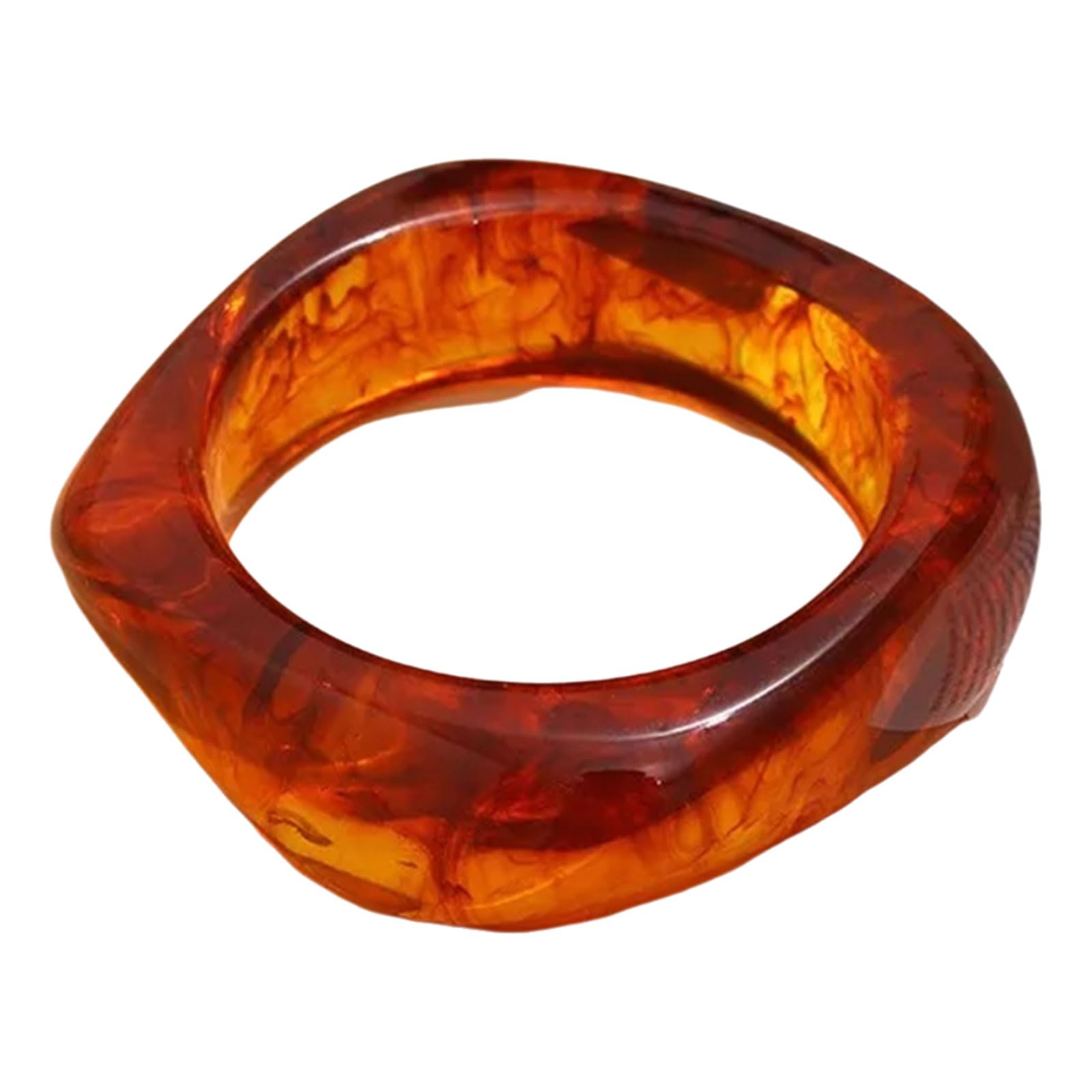 Haiki Women's As Pics Show Colorful Resin Bangle Bracelets Wide Geometric Irregular Bangle Vintage Jewelry Artistic Fashion Accessory For