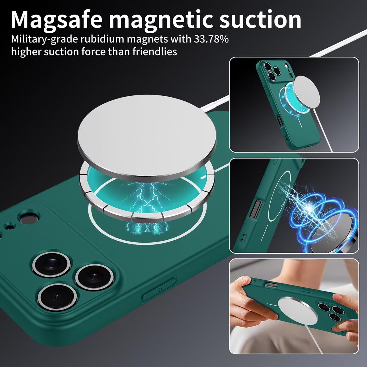 UPLAI Magnetyczne etui do Motorola Edge 50 Neo/Moto ThinkPhone 25, ultracienkie, jedwabiste, płynne silikonowe etui na telefon komórkowy odporne na wstrząsy z ochroną aparatu, miękka podszewka z