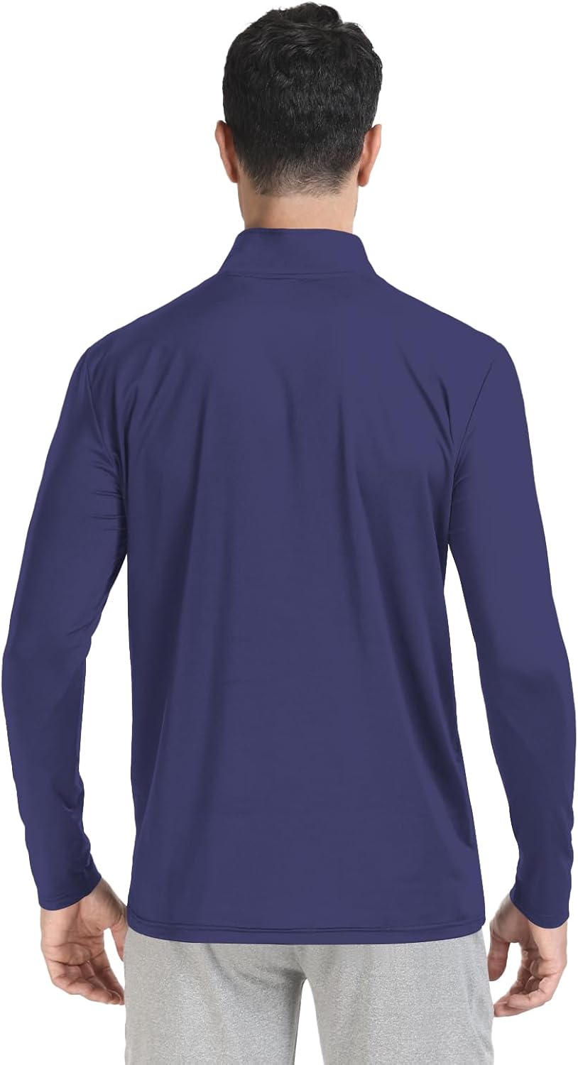 Mens Quarter Zip Pullover Sweatshirts - UPF 50+ Moisture Wicking & Breathable Sun Protection Golf Shirt - Image 3