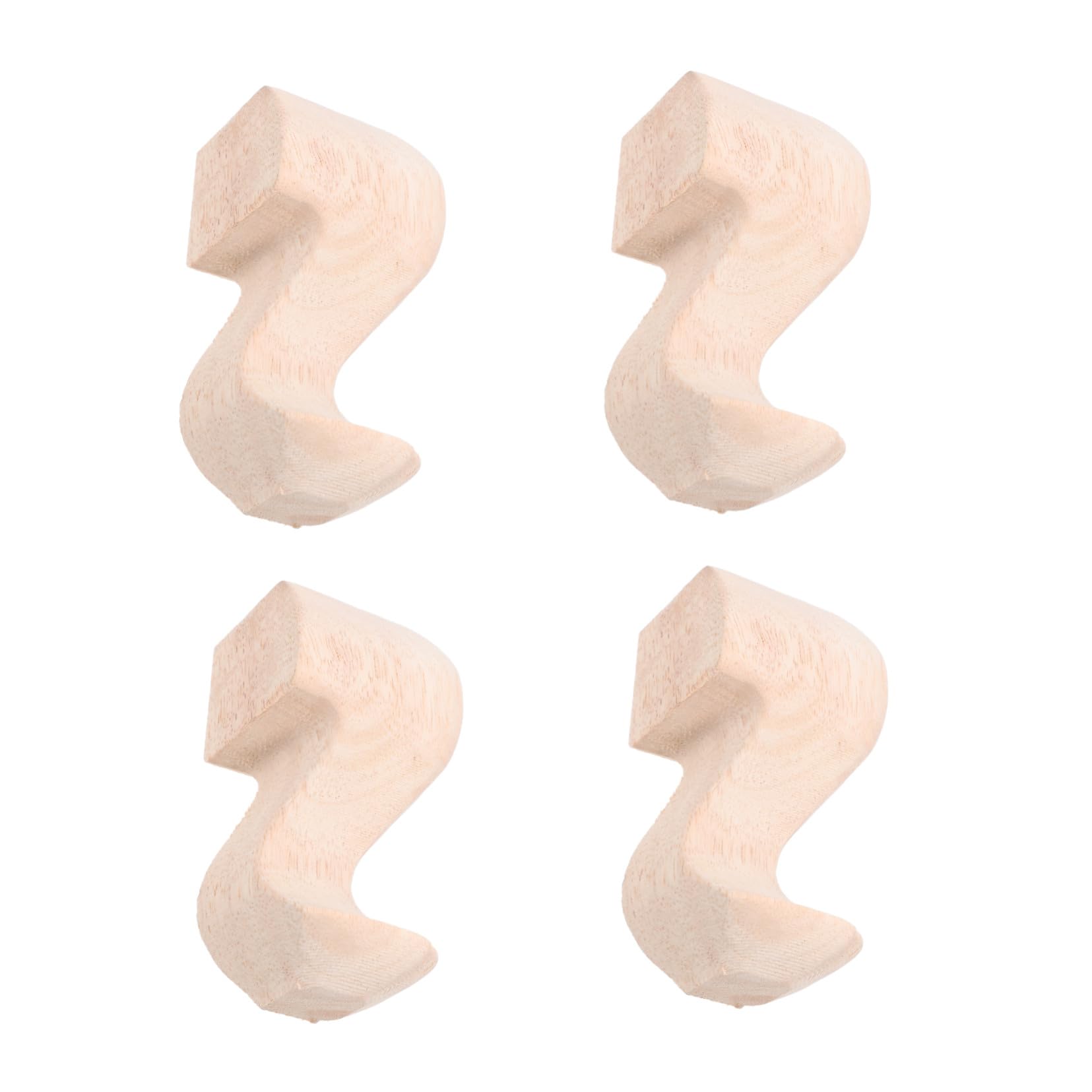 Pieds de meuble TV et canapé Baluue en bois d'hévéa naturel 12x6 cm pour salon