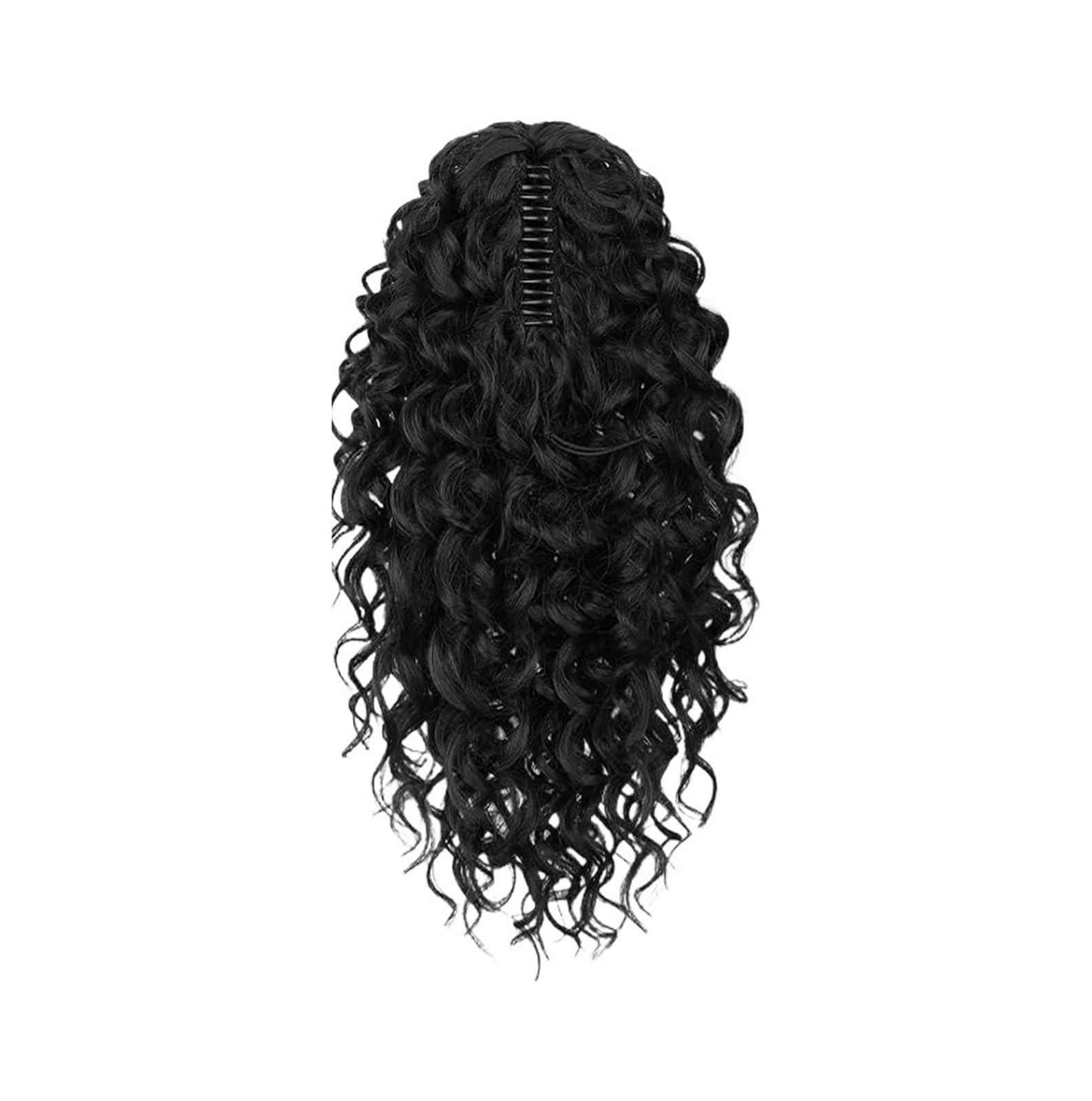 Clip de garra en cola caballo for mujer, accesorio peluca, postizo sintético Natural, rizo ondulado, uso diario, cabello esponjoso, 1 ud(1B)