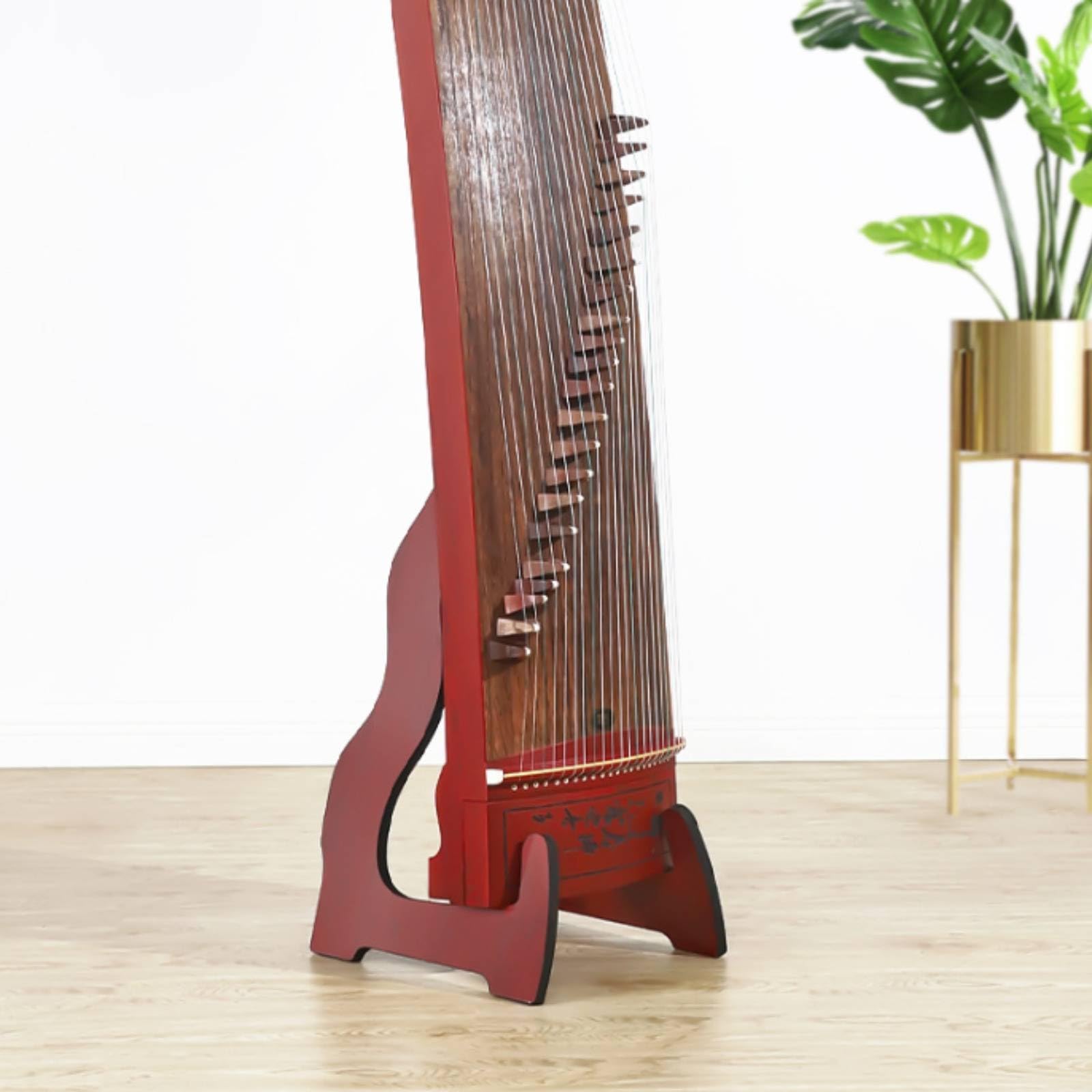 Soporte Guzheng Vertical para Zither Expositor Base de Madera Multiusos Resistente con Correa de Integrada Estructura Estable Adecuado para Músicos y Salas de Ensayo , Negro