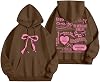 Sweatshirt for Women Trendy Cute Bow Hoodie Long Sleeve Preppy Casual Lightweight Hoodies Pullover