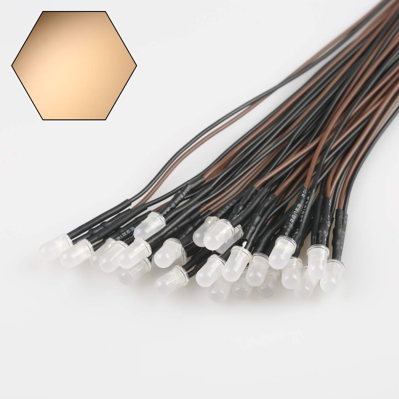 50 diodi LED 12 V 5 mm bianco caldo 12 V DC 12 V 12 V