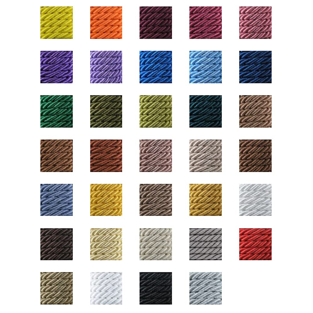 Kordel 7mm stark - 5m Rolle - Kordelschnur mit 3 Adern auch als Raffhalter für Gardinen geeignet (schwarz)…