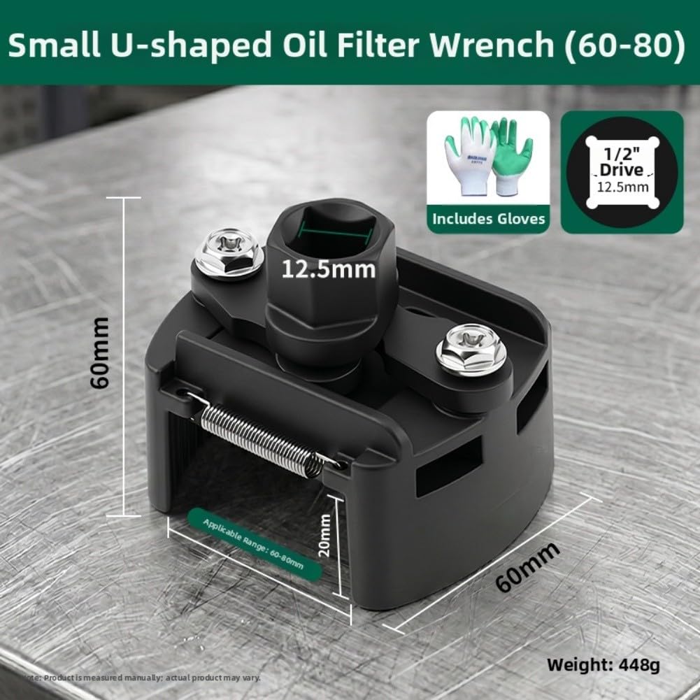 Chiave per filtro dell'olio, strumento di rimozione regolabile a forma di mascella, in acciaio ad alto tenore di carbonio, per la manutenzione del veicolo (C)