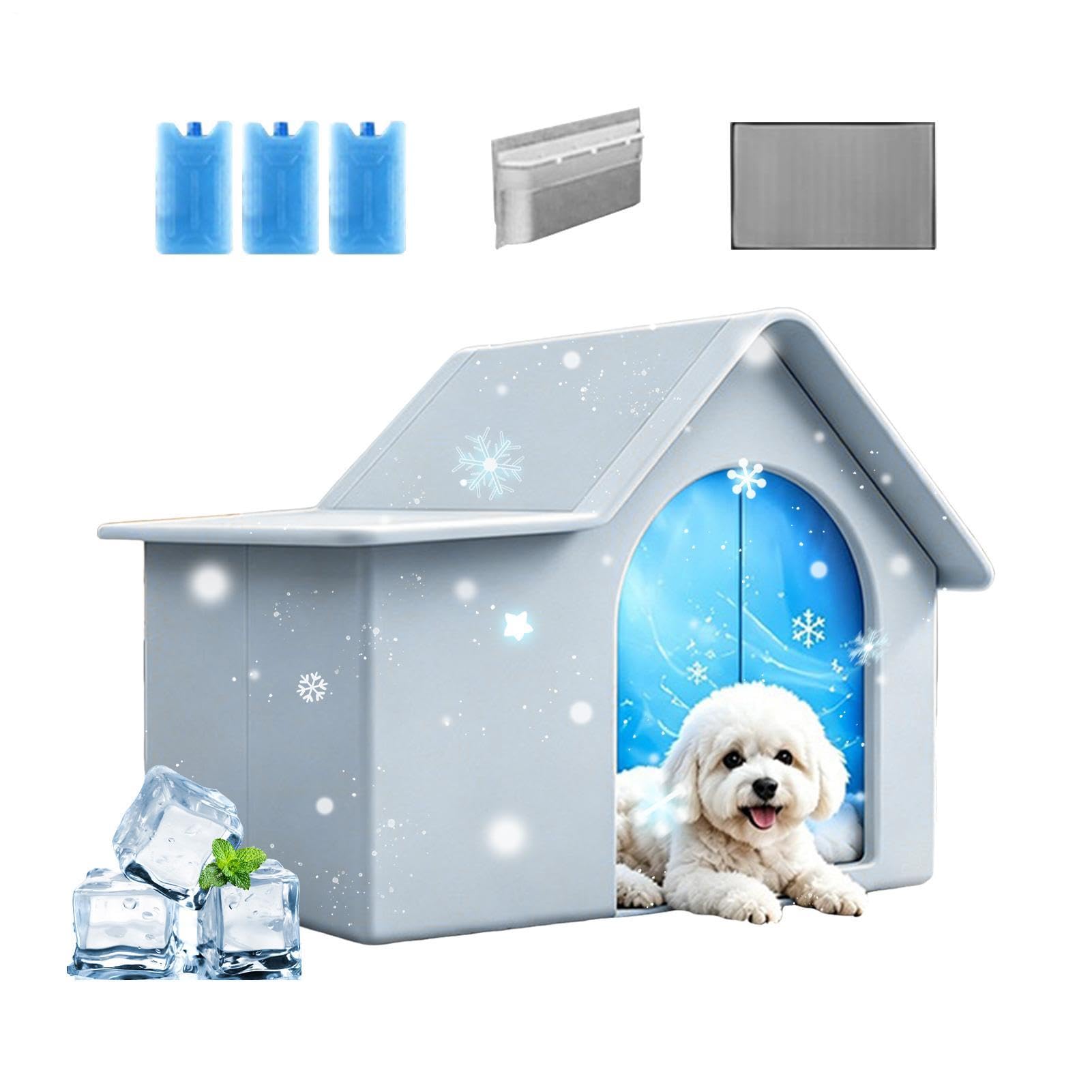Niche rafraîchissante pour chat été grotte de glace abri extérieur jardin
