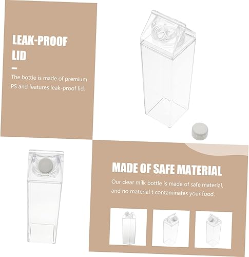 Miniatura 9 de Cabilock Taza de leche transparente Botella de almacenamiento a prueba de fugas Botella sellada Taza transparente Soporte de almacenamiento Botella