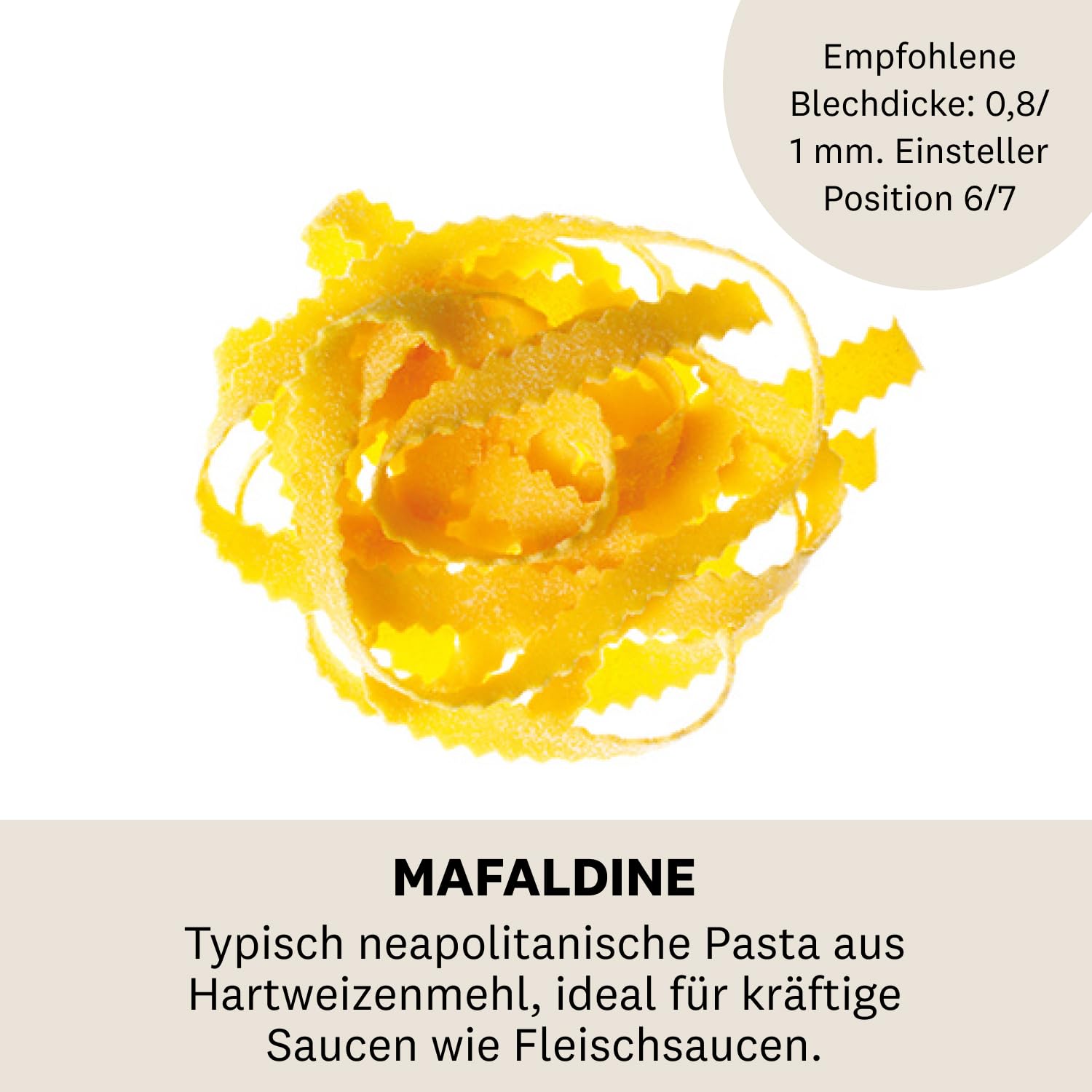 Marcato Nudelmaschinen-Aufsatz, für Mafaldine, 3,5 mm Schnitt, verchromter Stahl, Hergestellt in Italien, kompatibel mit Atlas 150 und Atlasmotor, Nudelschneider Küchenzubehör. Nudelform: Mafaldine