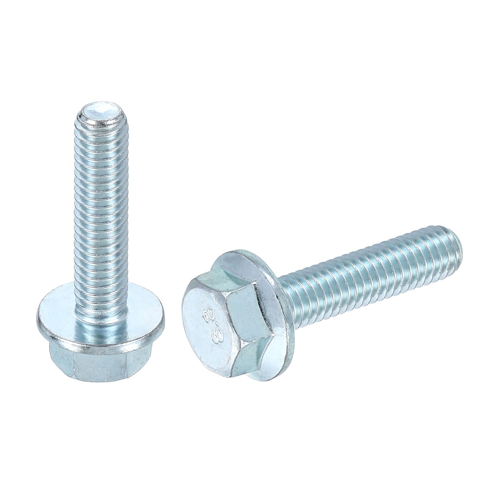 sourcing map 25pcs M6-1.0 x 25mm Metric Flange Hex Cap Bolt Fully Thread DIN 6921 Flanged Bolts Hexagon Screws Carbon Steel Zinc Plated Blue/White