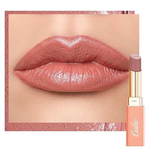 Oulac Satin Matte Pink Lipstick - Nude Long Lasting Lip Stick, Full Coverage with Smooth Creamy Texture Lip Colour, Moisturizing & Weightless Formula Lip Makeup, Vegan, 4.3g, SG06 Babe