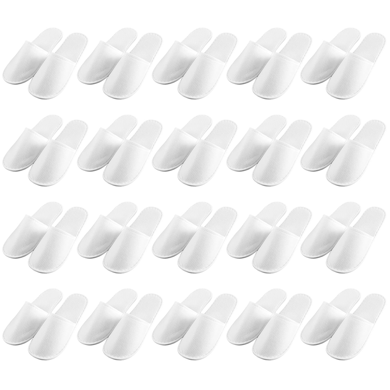 Set di 20 paia di pantofole in spugna bianca Per hotel, spa e ospiti Taglia universale 28x11 cm