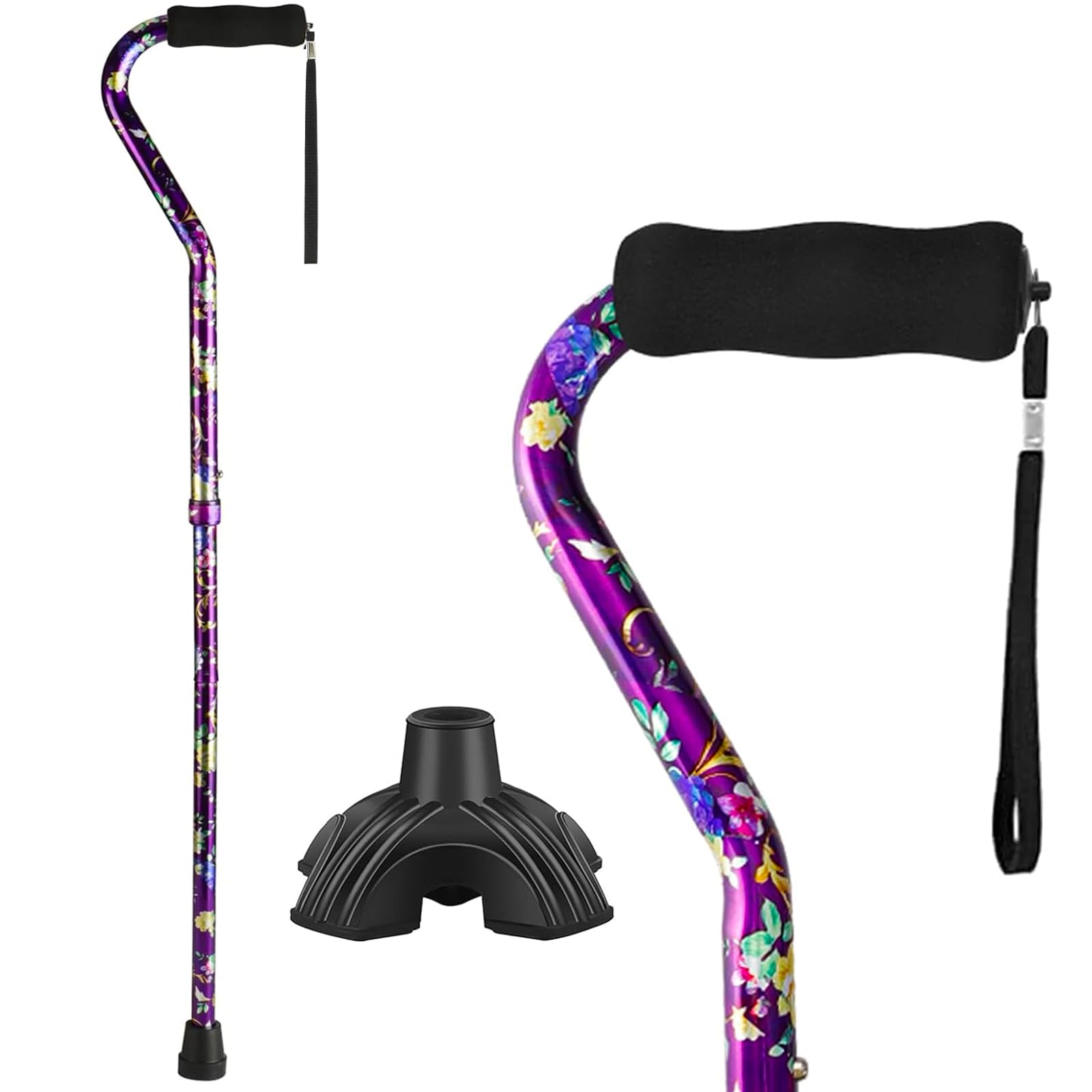 Canes for Women & Men, Walking Cane for Stability, Adjustable Folding Cane for Seniors - Lightweight Collapsible Walking Sticks with Non-Slip Base & T-Handle(30-36 Inch)