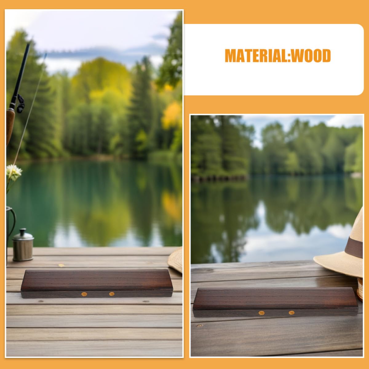 TOYANDONA Boîte de Rangement Pêche en Bois, 3 Pièces, Grosse Capacité
