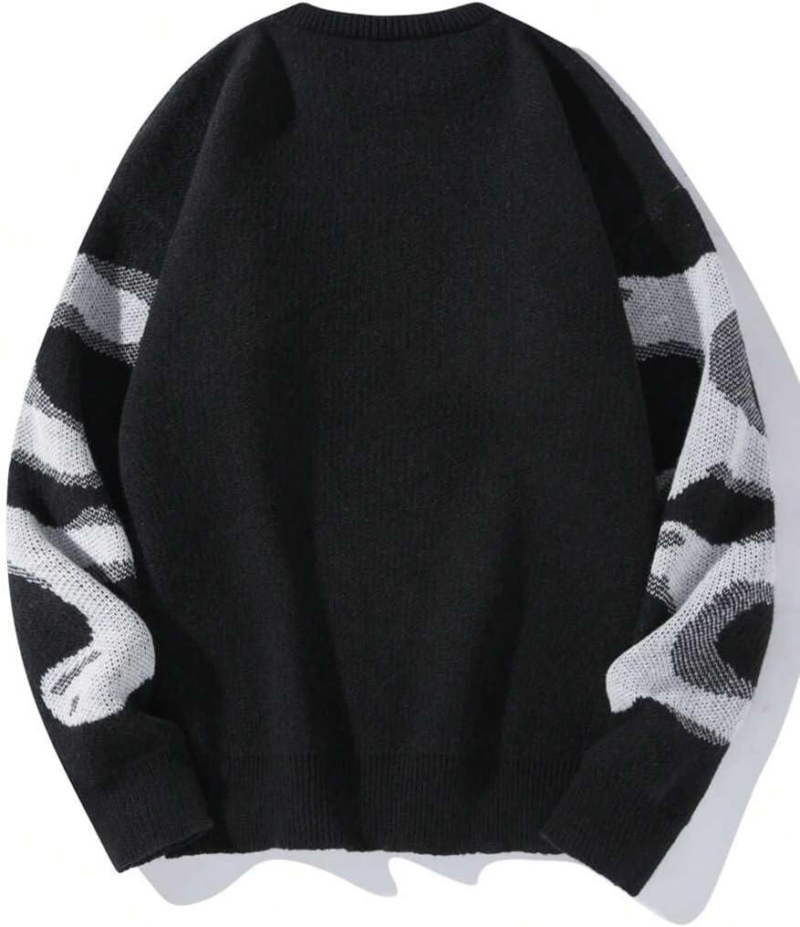 ZAFUL Halloween Sweaters for Mens Skeleton Sweater Crew Neck Vintage Y2K Knit Pullover Unisex Sweaters - Image 3