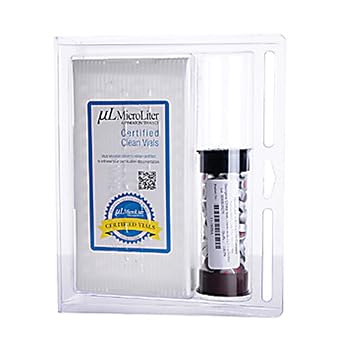 11-1020B Crimp-Top Vial Component Kit, Blue Crimp Seal, Clear, FEP/Natural Rubber Septa, 11 mm, 2 ml Pack of 100