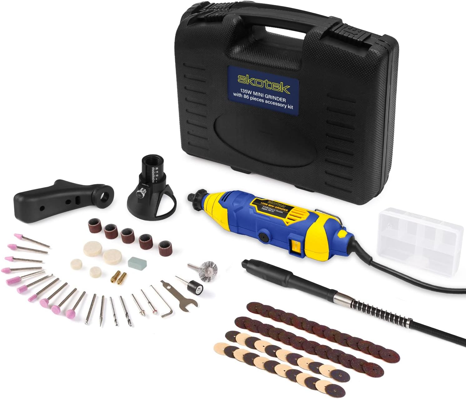 Corded Rotary Tool 80Pc Accessory Set, 135W Variable Speed 8000-33000RPM, Ideal for DIY Projects, Woodwork, Hobby Craft & Dremel Multi Tool Compatible with Carry Case Included