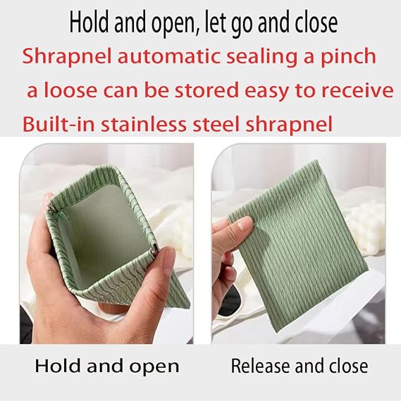 6 Pcs Small Makeup Bags,Self-Closing Snap Closure Organizer Pouche