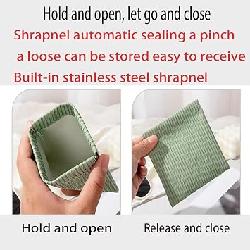 6 Pcs Small Makeup Bags,Self-Closing Snap Closure Organizer Pouche