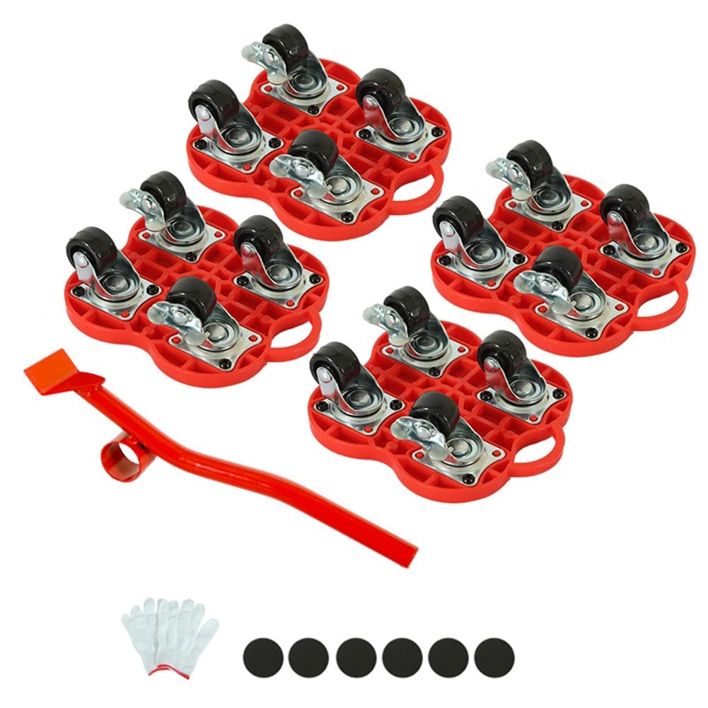 Jnchdghwa 4-Pcs Brake-Equipped Moving Tool Set for Transporting Large Items Portable Furniture Moving Tool for Bulky Goods