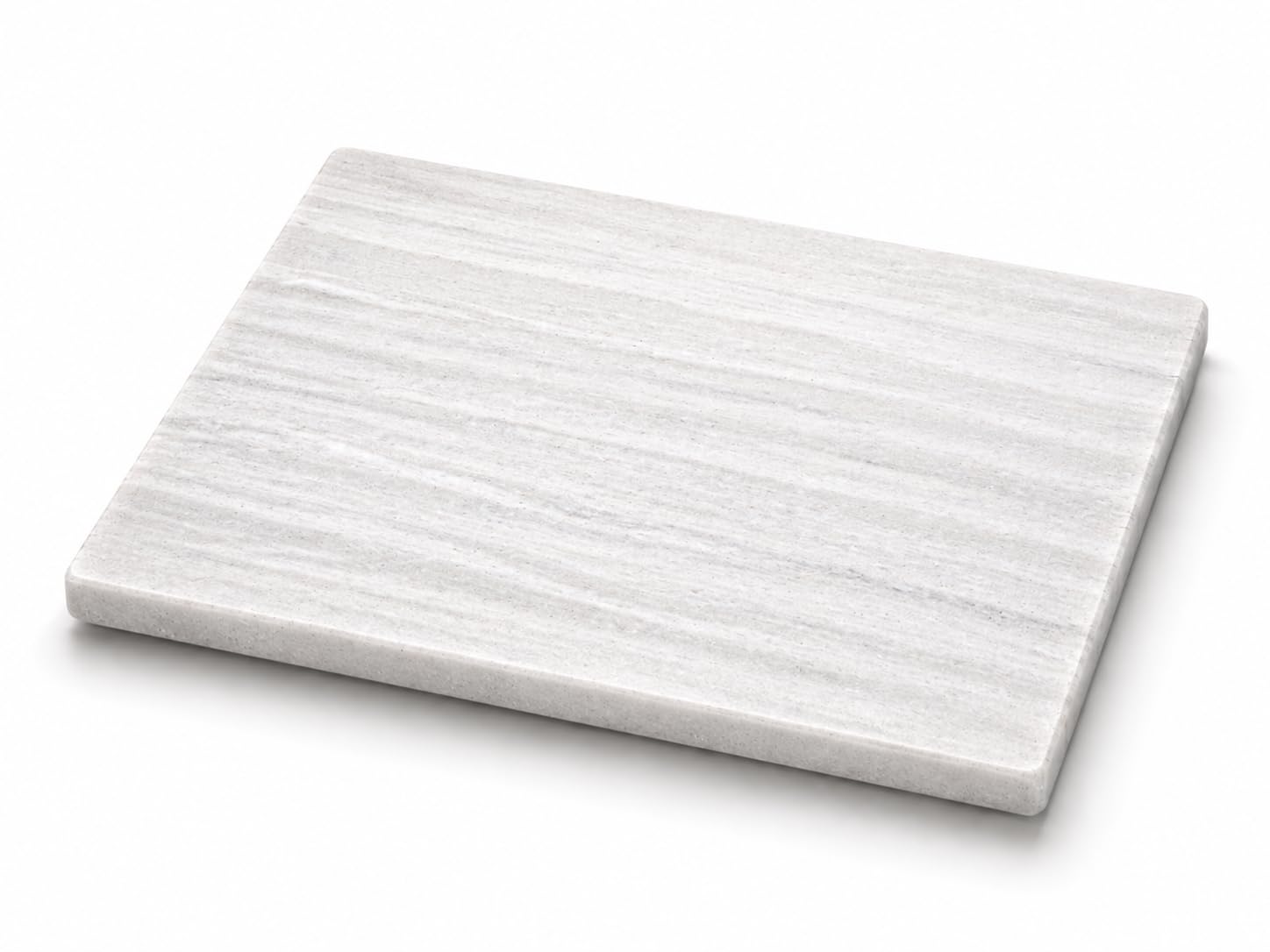 Schneidebrett aus massivem weißem Marmor 40 x 30 cm – Elegantes Küchenbrett für Käse, Sushi und Antipasti – Naturstein dick und schwer – Made in Italy | Kalu Creations