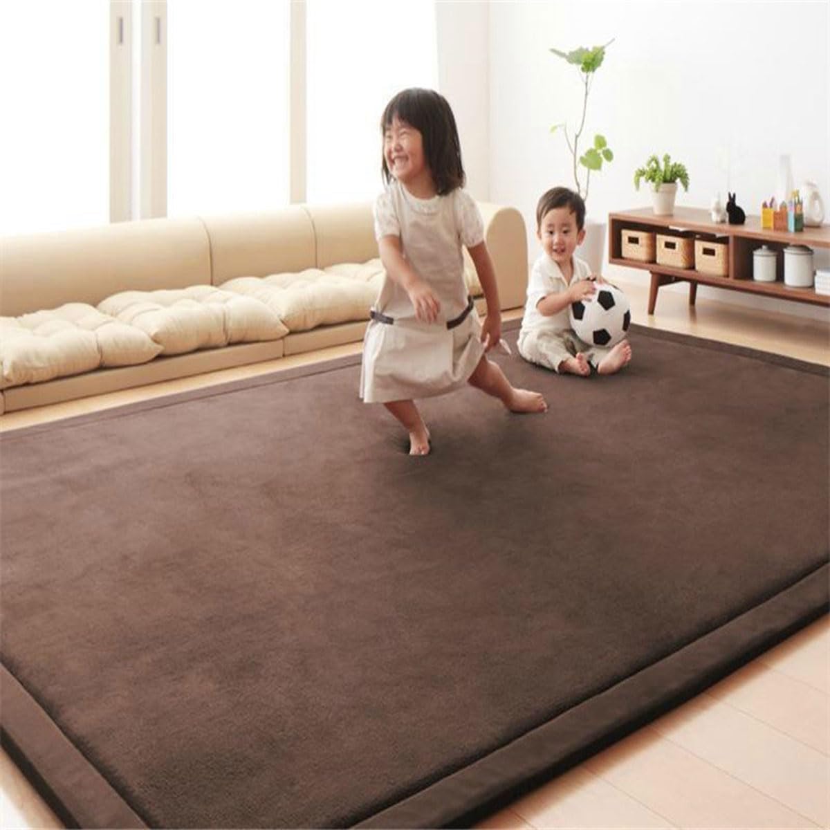 Play Crawling mat for Nursery Baby, Extra Soft Activity Floor Mat for Kids Playroom Bedroom-Moss Green-150 * 180cm