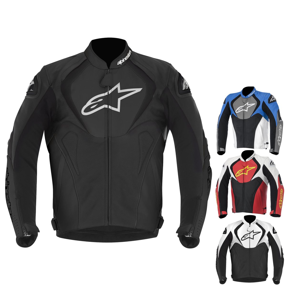 Alpinestars Jaws Leather Men's Riding Jacket (Black, Size 52) Amazon
